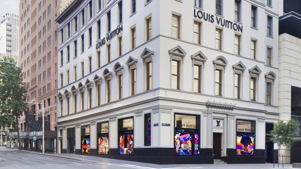 Modern and old buildings, Louis Vuitton house, Sydney, Australia