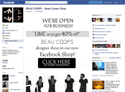 F-commerce Beau Coops social media