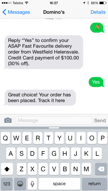 Domino's SMS Ordering