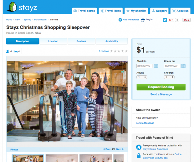 Stayz Christmas Shopping Sleepover_Listing 2