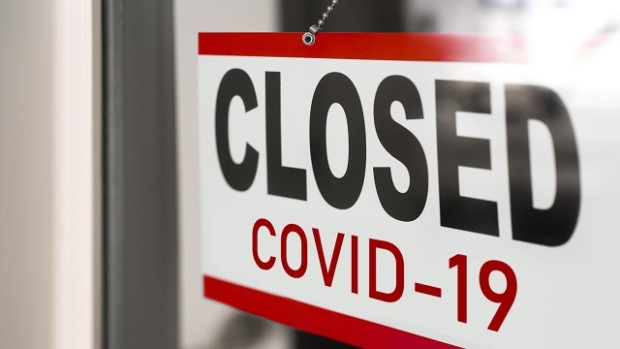 Closed sign due to COVID-19