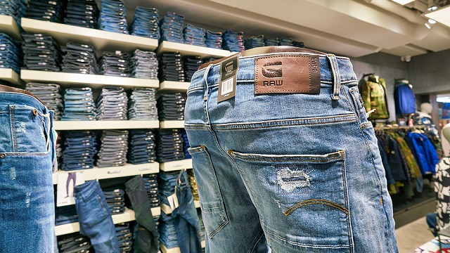 Image of G-Star Raw jeans in a store