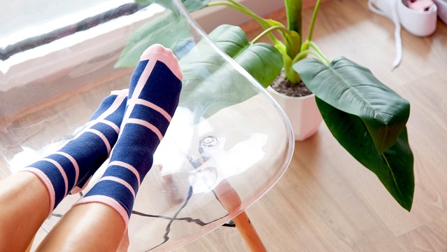 Image of blue and pink socks