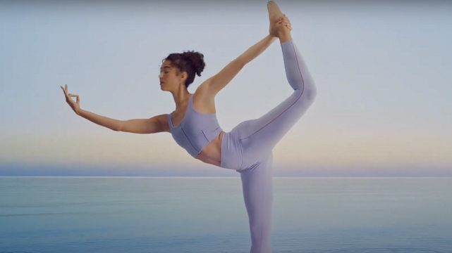 Image of a woman practicing yoga from The Iconic's new TVC