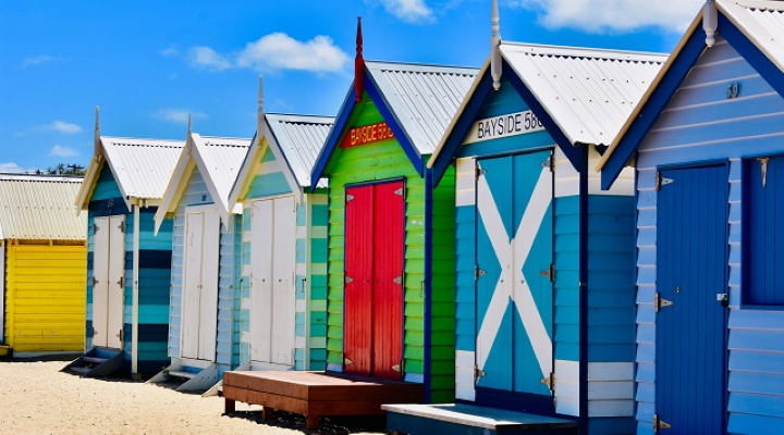 Image of Brighton bathing boxes in Melbourne