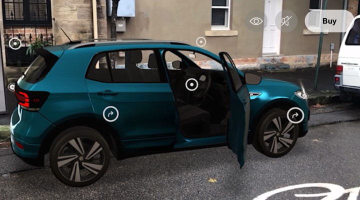 AR view of VW vehicle