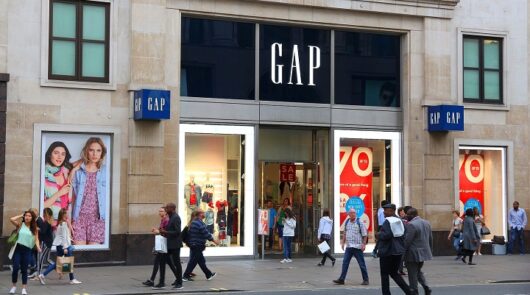 The front of a Gap clothing store in the UK.