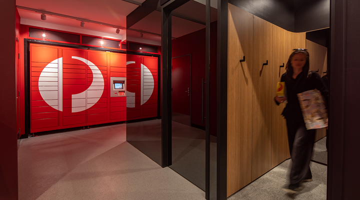 In-store change rooms are a smart new feature of the hub. Landini Associates
