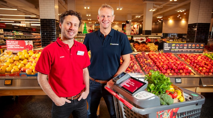 The trolley is a collaboration between Coles and supermarket technology company Instacart