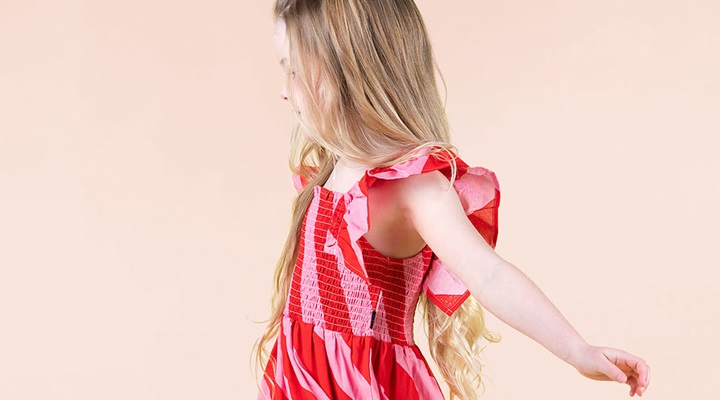 girl in red dress