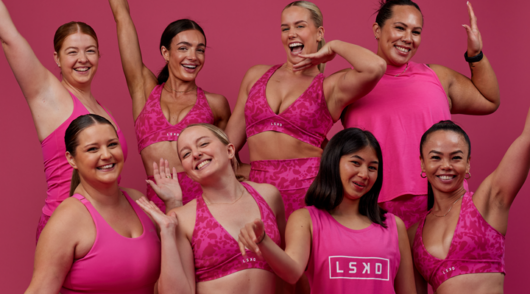 LSKD customers wearing pink activewear