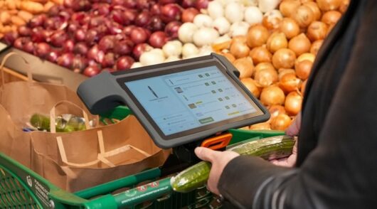 Image of Woolworths Scan&Go trolley tablet.