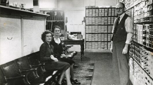 Historic photo inside Davies shoe store