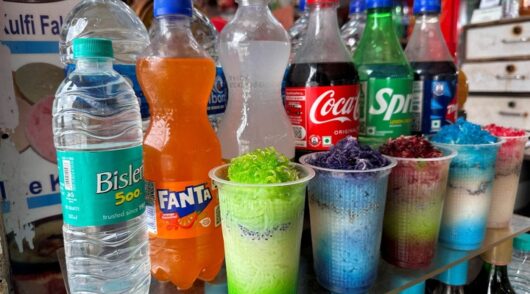 Soft drinks for sale in India.