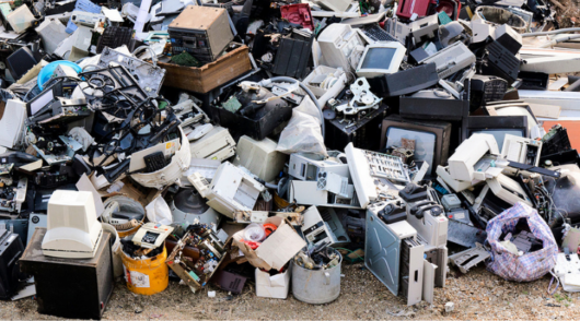 Pile of electronics waste