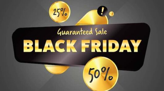 Black Friday sale black sticker vector isolated.